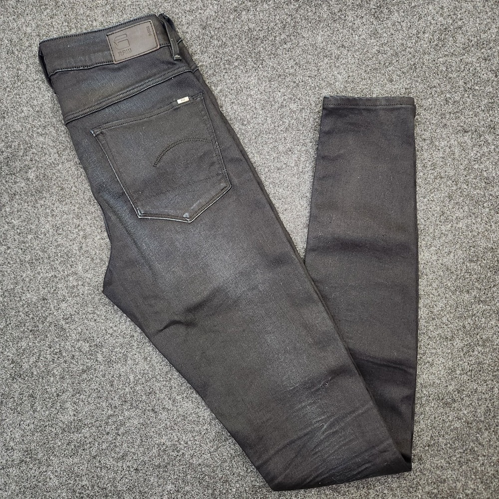 G-Star Raw Womens 28x36 High Skinny 3301 Blue Dark Wash Jeans Streetwear Biker